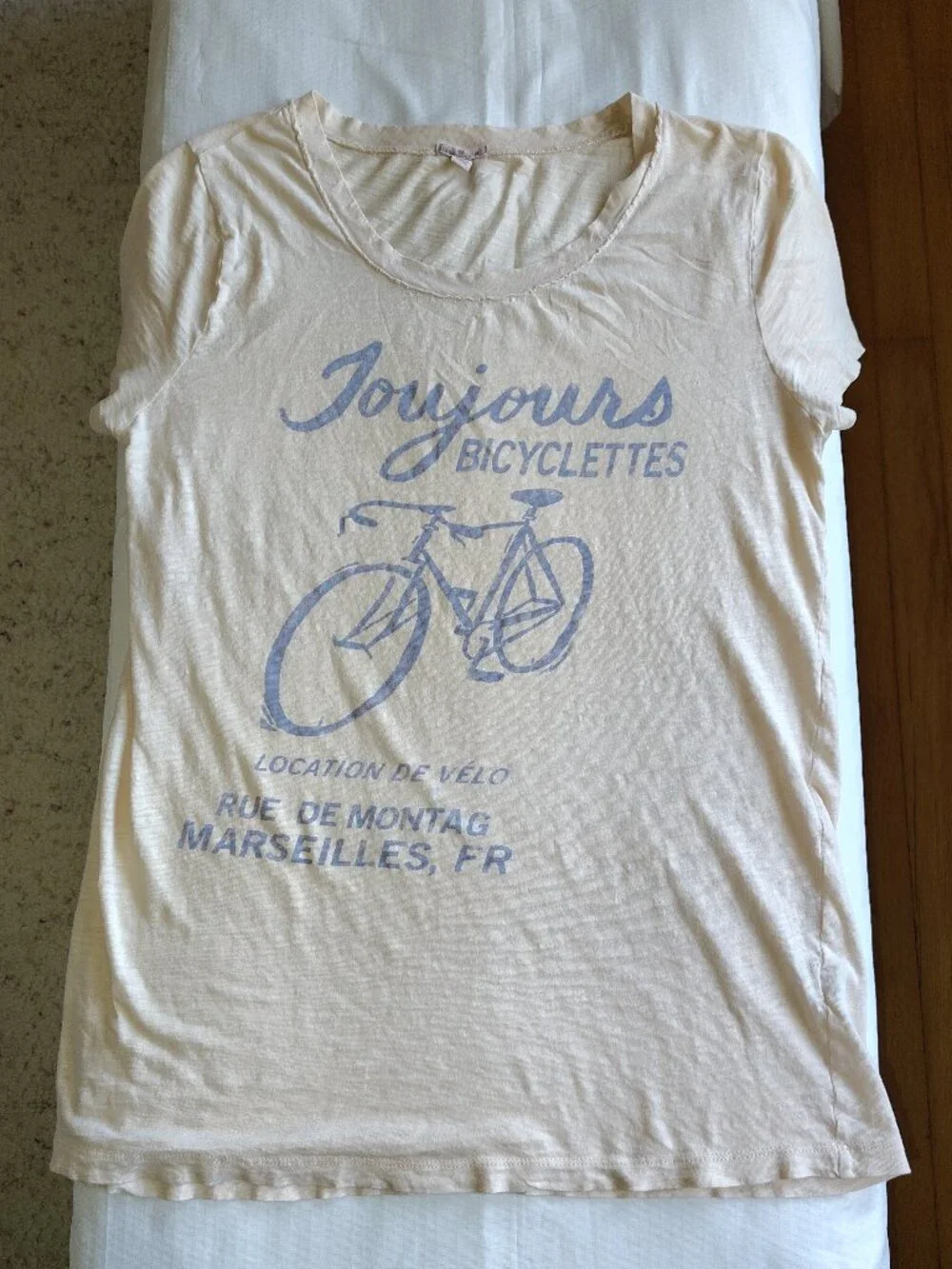 J Crew Toujours Bicyclettes French Cotton T Shirt Medium